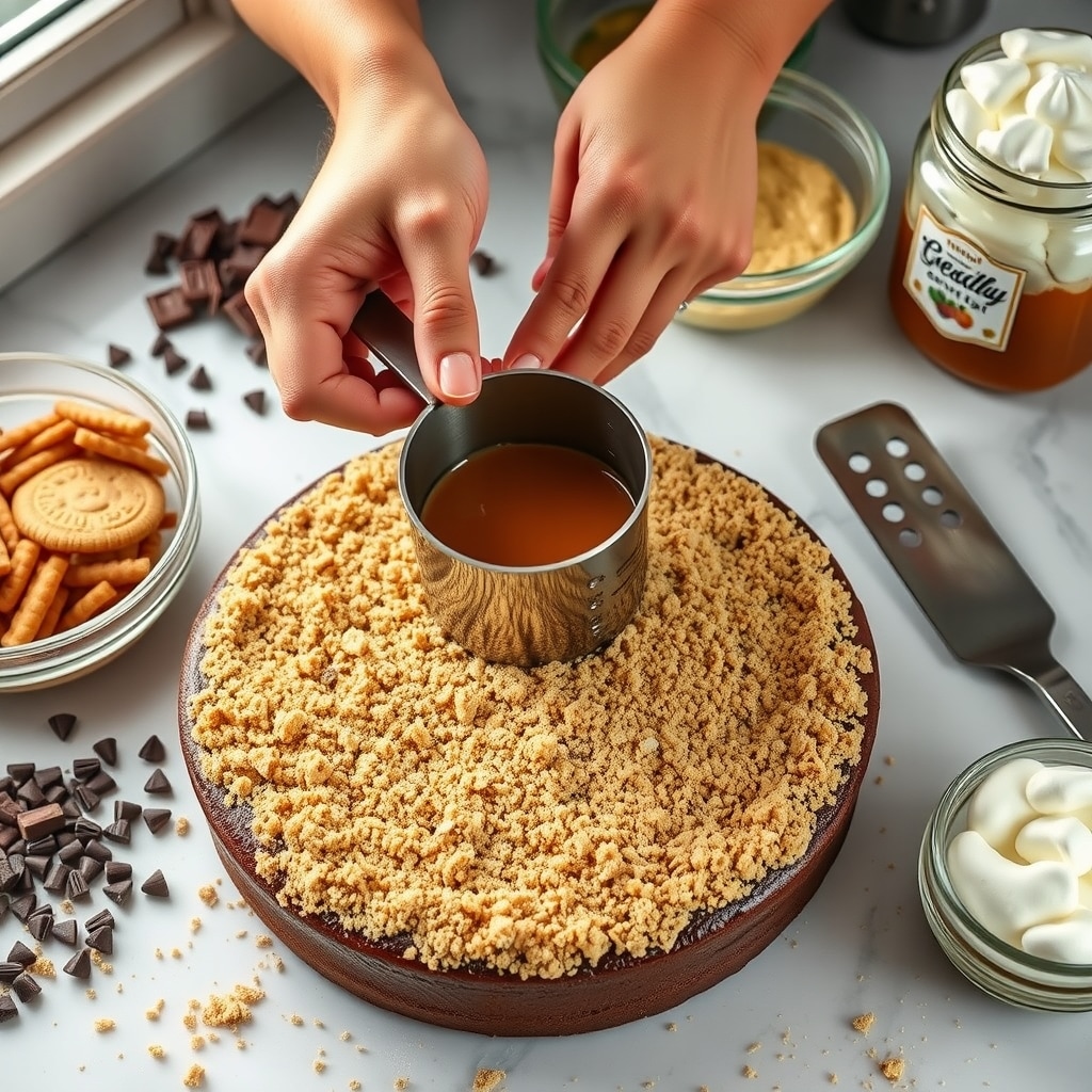 smores cake recipe - cooking process