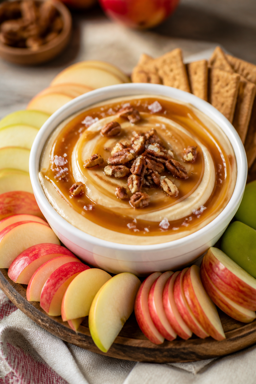 Caramel Apple Dip Recipe - finished dish presentation