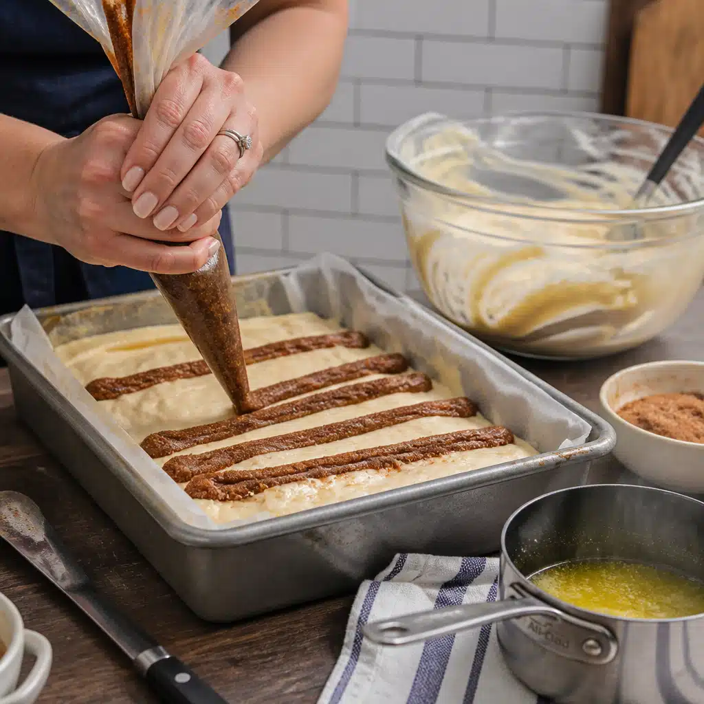 Cinnabon Cinnamon Roll Cake - cooking process