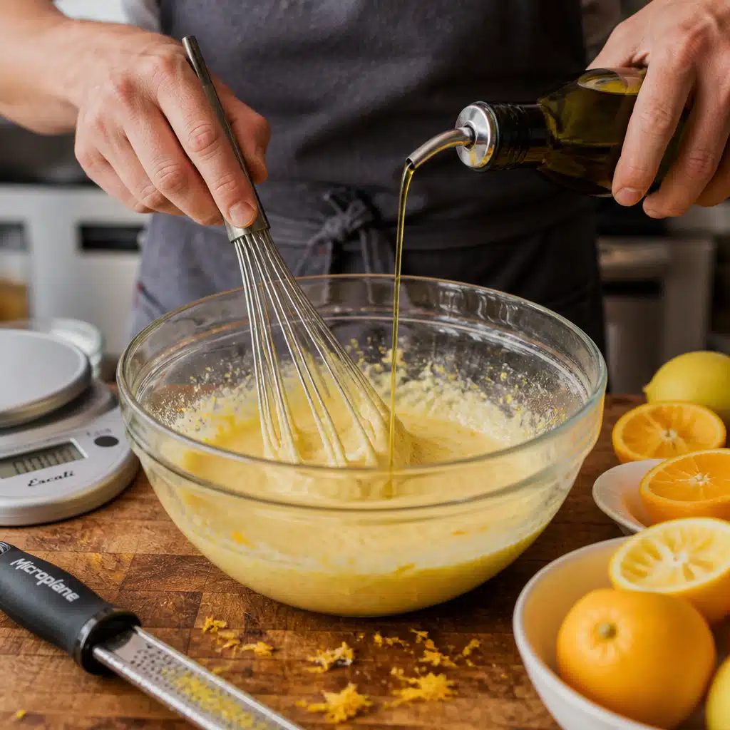 olive oil cake recipe - cooking process