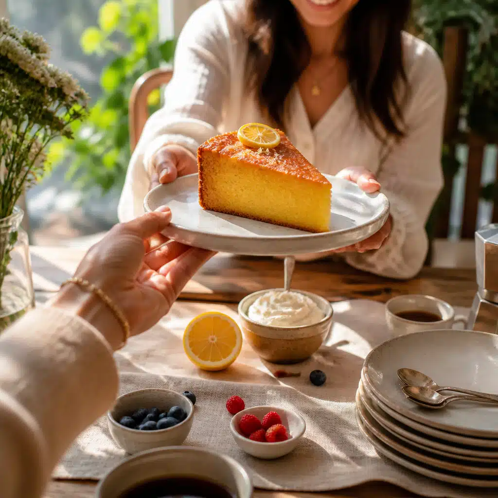 olive oil cake recipe - serving suggestion