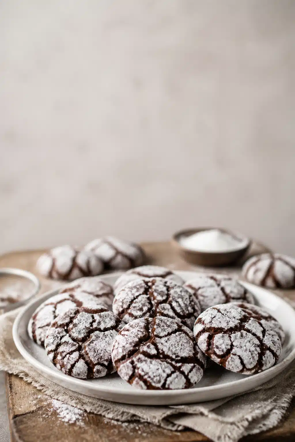 Chocolate Crinkle Cookies: Easy 30-Minute Recipe For Holiday Platters 3 Chocolate Crinkle Cookies - finished dish presentation