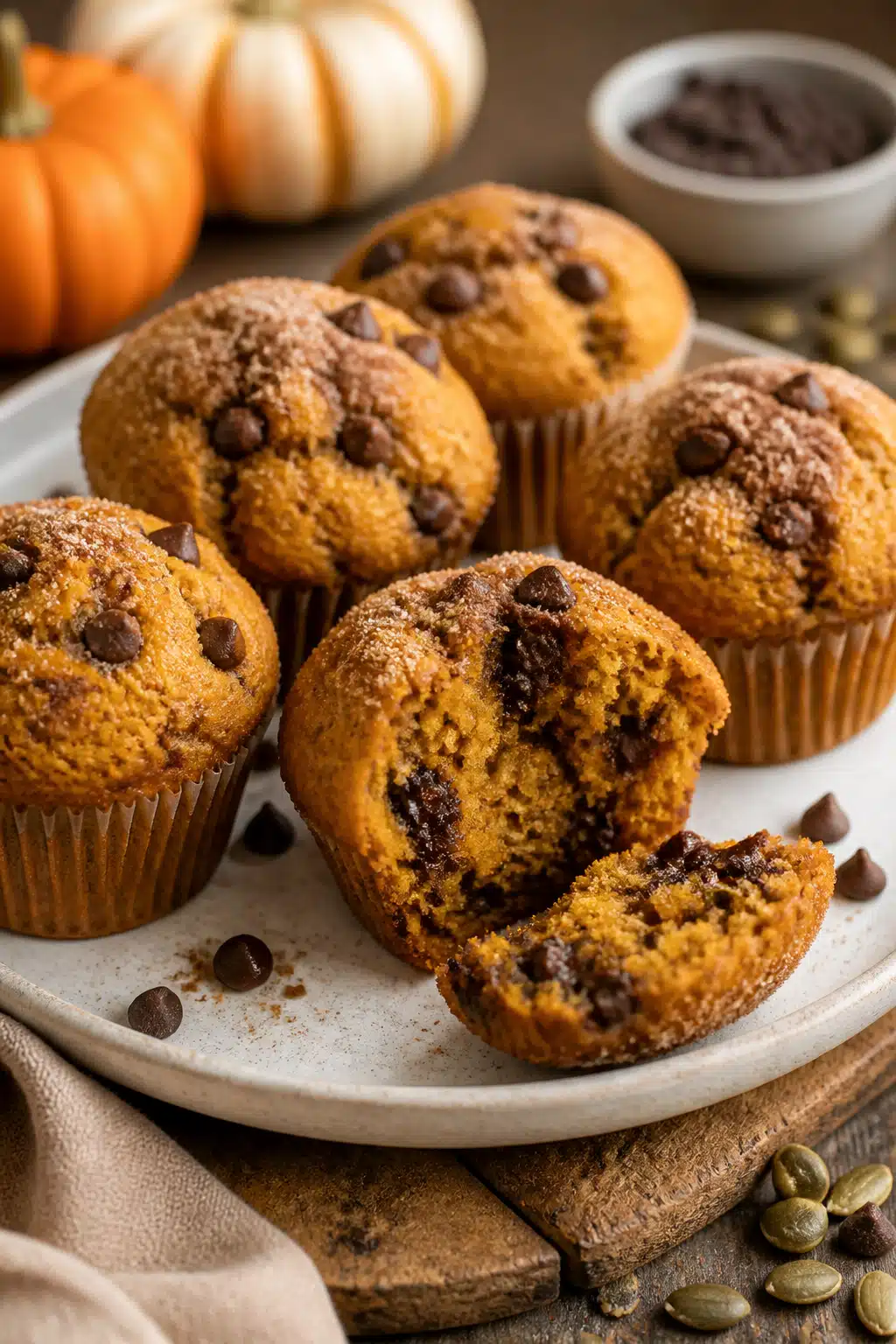 Pumpkin Chocolate Chip Muffins
