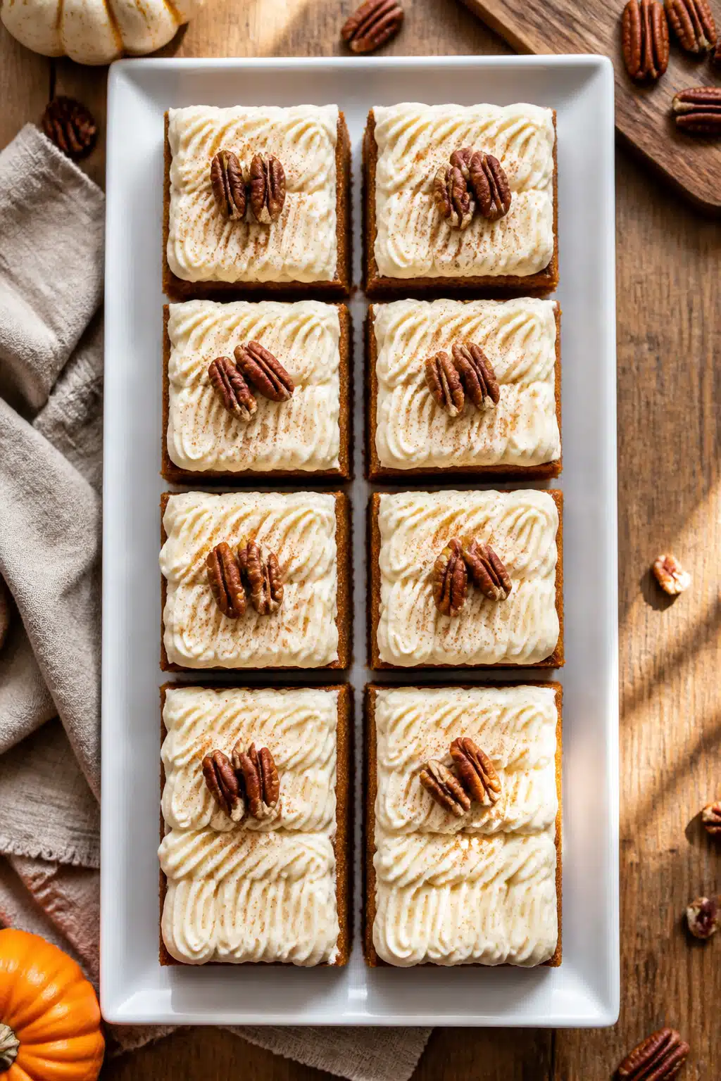 Pumpkin Cake Bars With Cream Cheese Frosting