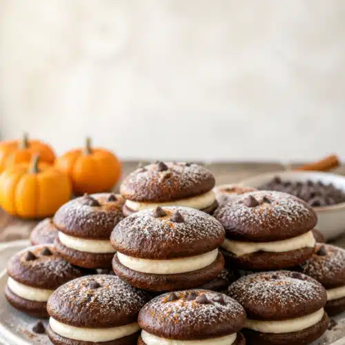Chocolate Pumpkin Whoopie Pies