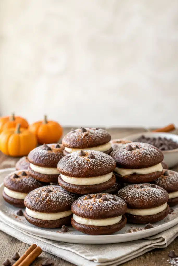 Chocolate Pumpkin Whoopie Pies