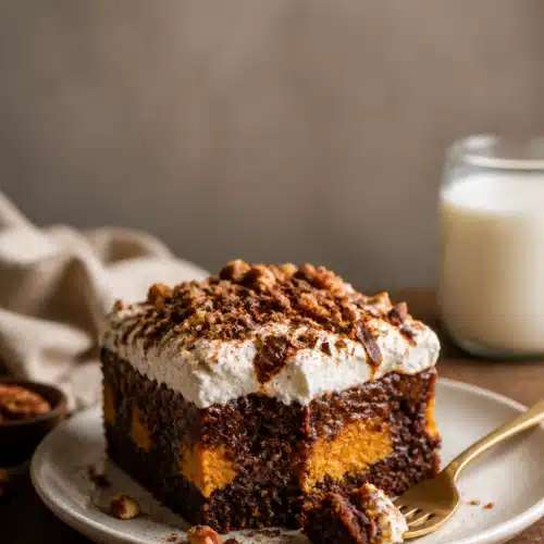 Pumpkin Chocolate Poke Cake