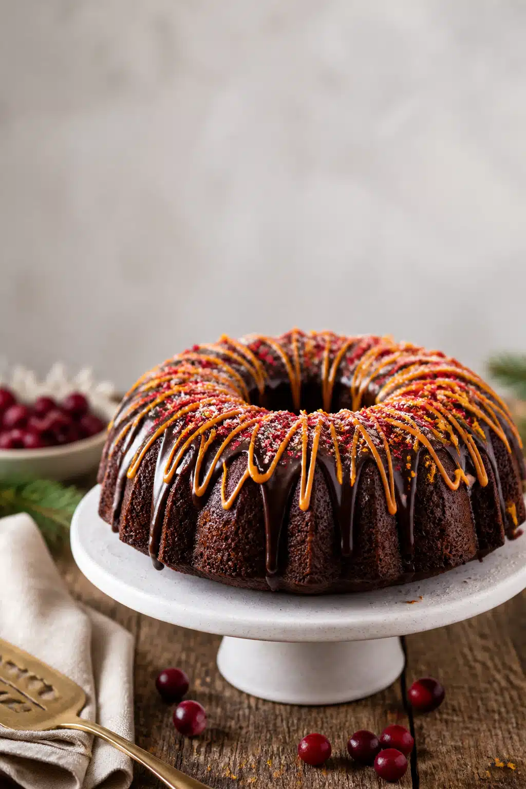 Christmas Chocolate Bundt Cake: Easy One-Bowl Recipe for Holiday Parties 2 Christmas Chocolate Bundt Cake - finished dish presentation