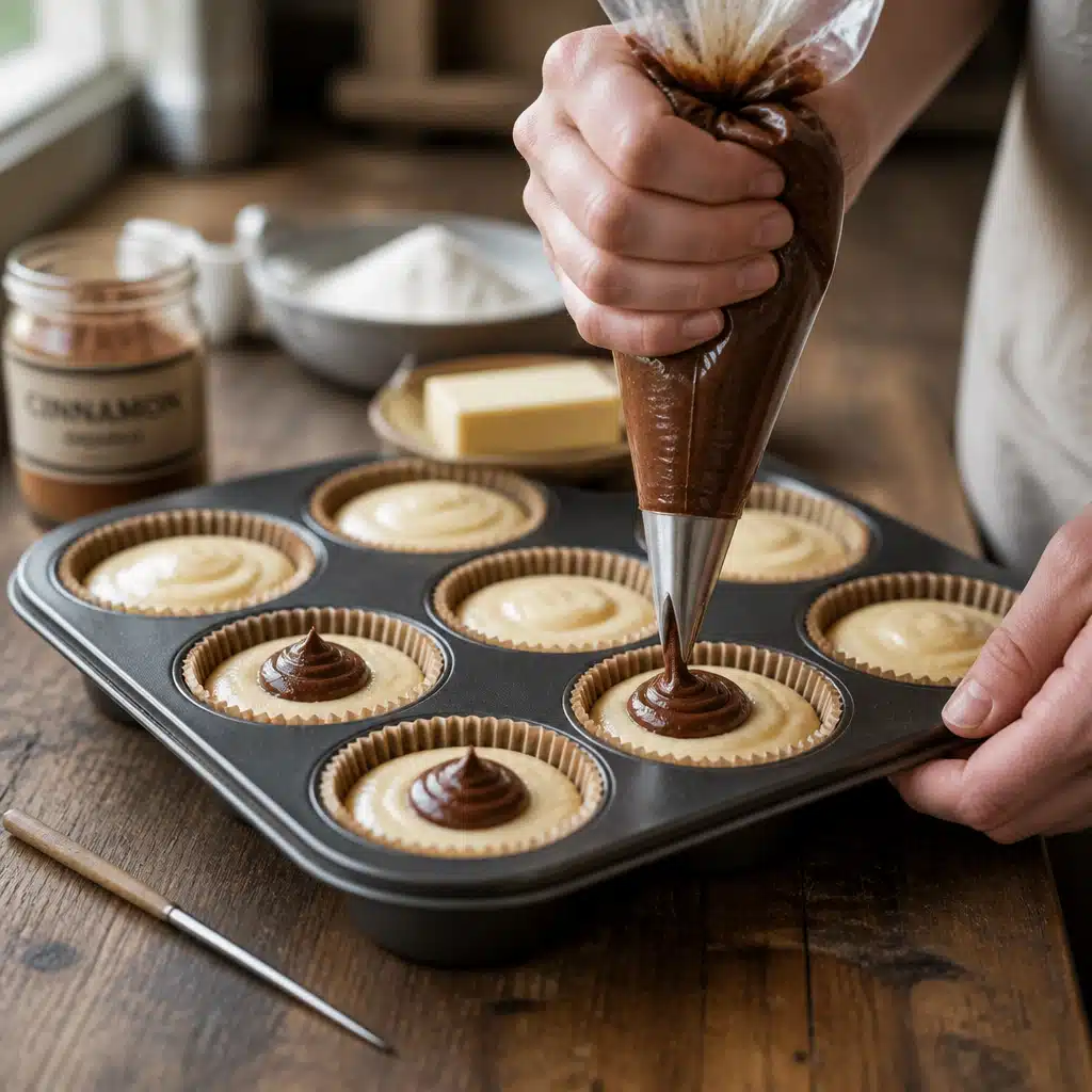 Cinnamon Roll Muffins - cooking process