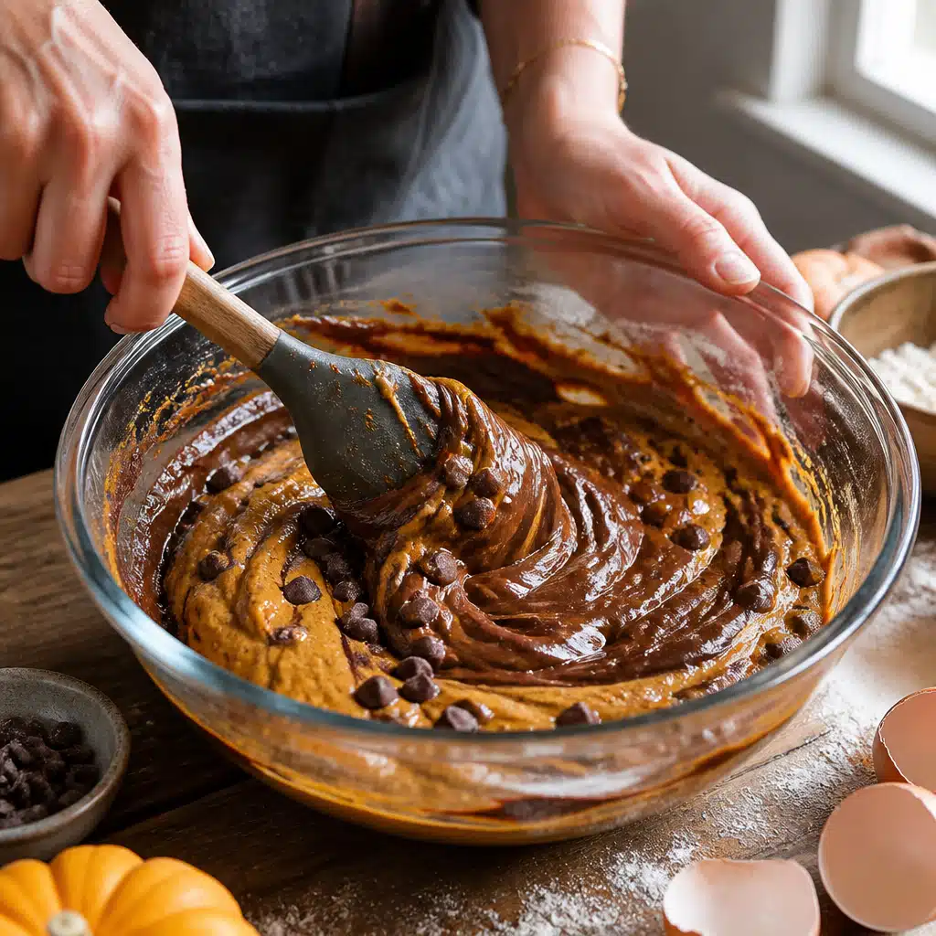 Chocolate Pumpkin Bread - cooking process