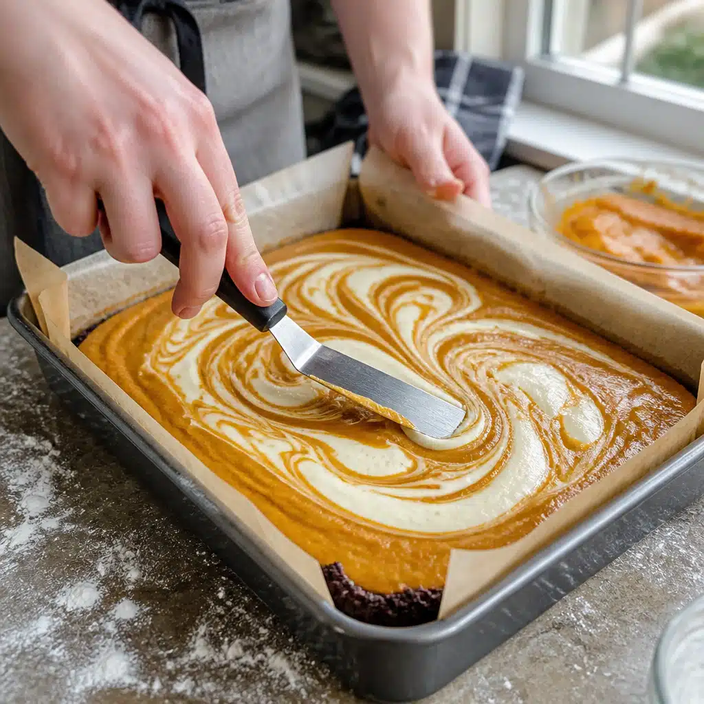 Chocolate Cream Cheese Pumpkin Bars - cooking process