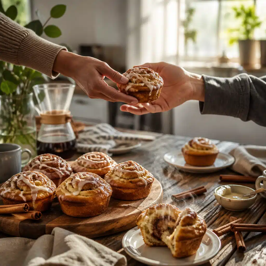 Cinnamon Roll Muffins - serving suggestion