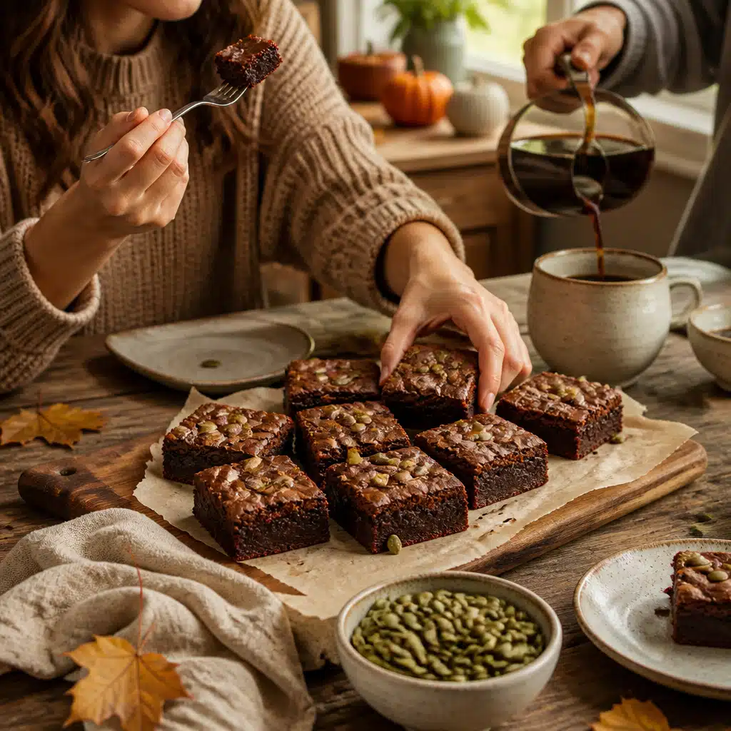 Pumpkin Brownies - serving suggestion
