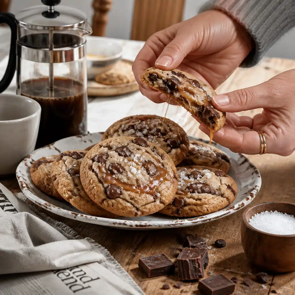 Salted Caramel Chocolate Chip Cookies: Delicious 45-Minute Recipe For Busy Weeknights 5 Salted Caramel Chocolate Chip Cookies - serving suggestion