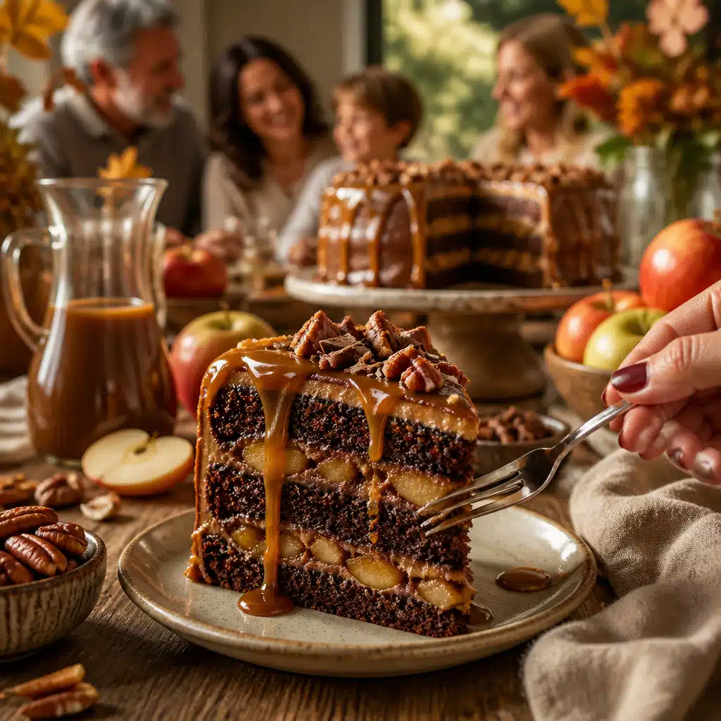 Caramel Apple Chocolate Cake: Easy 45-Minute Homemade Recipe For Cozy Fall Gatherings 5 Caramel Apple Chocolate Cake - serving suggestion