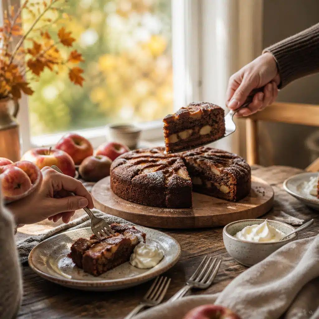 Chocolate Apple Cake: Delicious 20-Minute Recipe For Busy Weeknights 5 Chocolate Apple Cake - serving suggestion