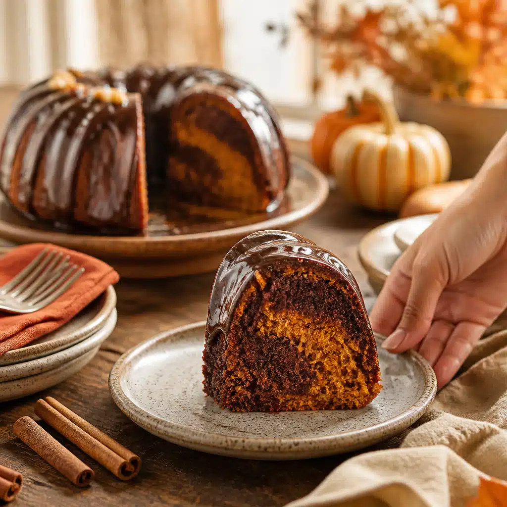 Chocolate Pumpkin Bundt Cake