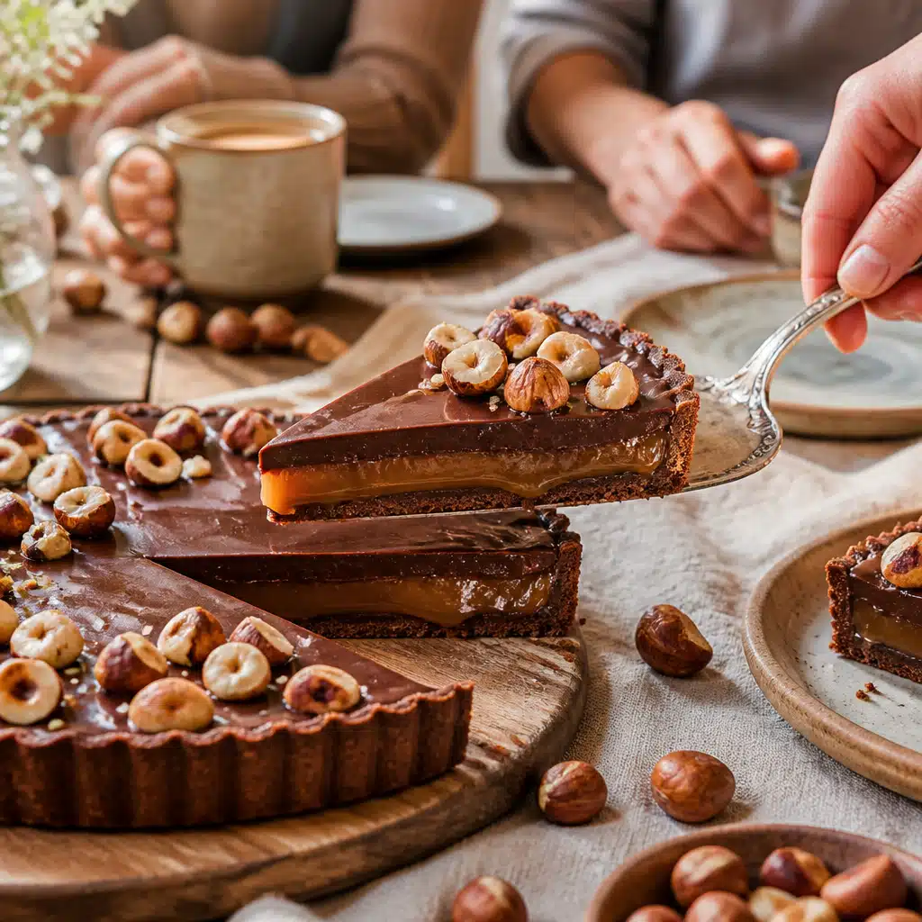 Caramel Hazelnut Chocolate Tart: Delicious 30-Minute Recipe For Special Occasions 3 Caramel Hazelnut Chocolate Tart - serving suggestion