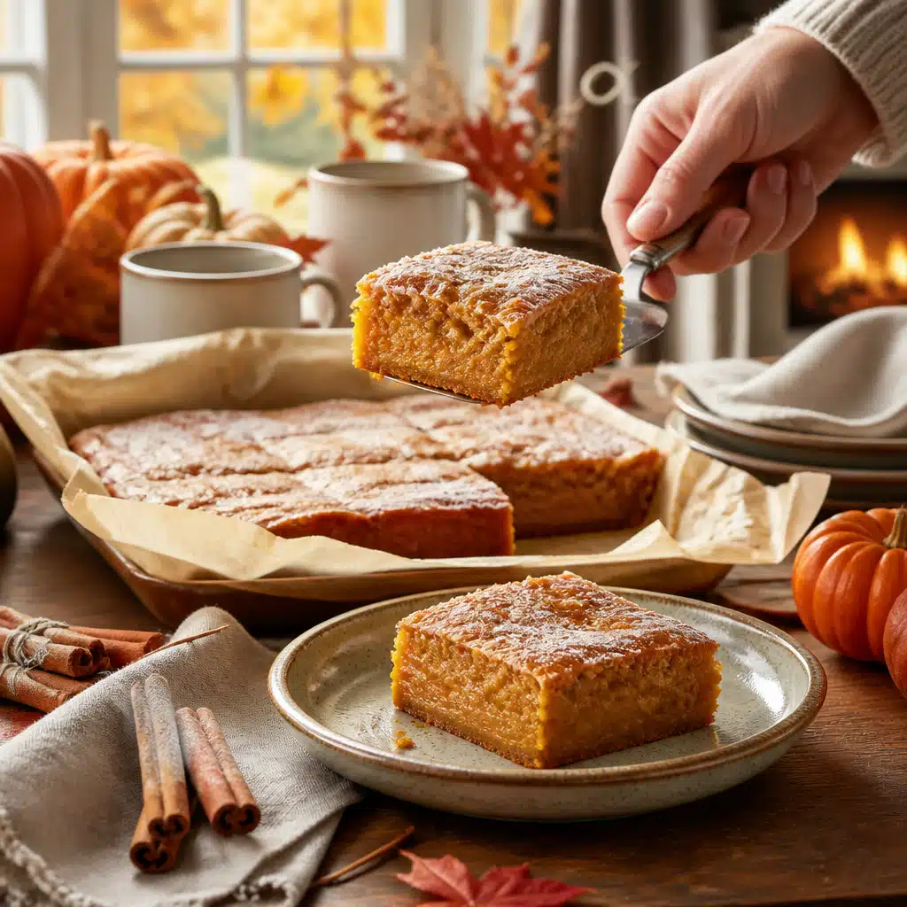 Pumpkin Spice Gooey Cake - serving suggestion