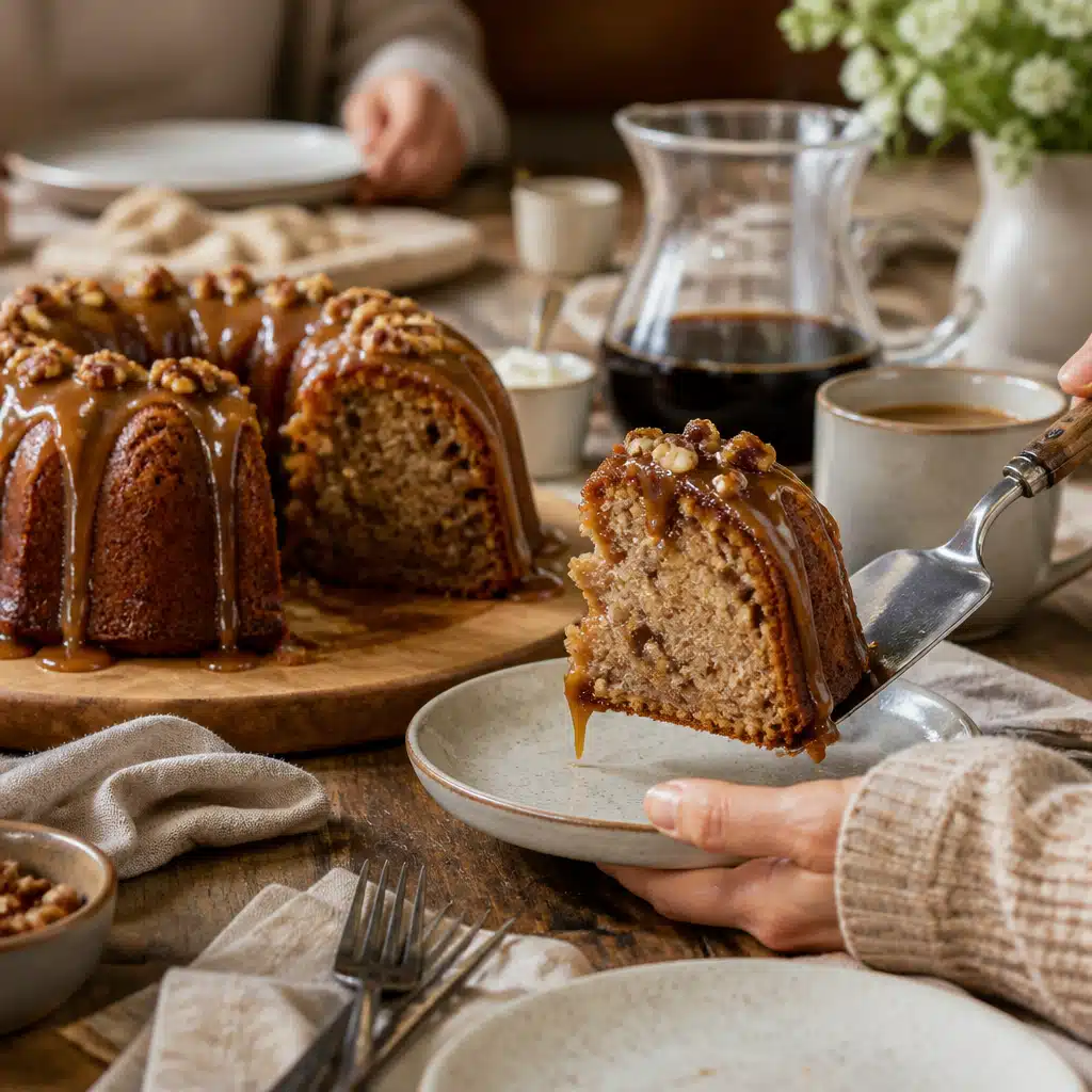 Apple Pecan Cake  - serving suggestion